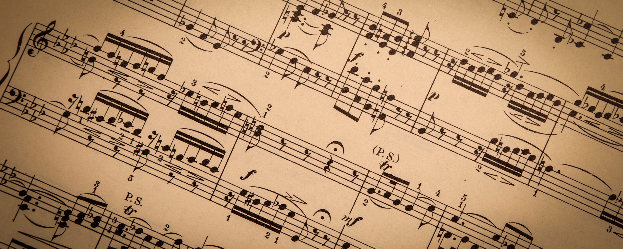 Close-up of a classical sheet music score